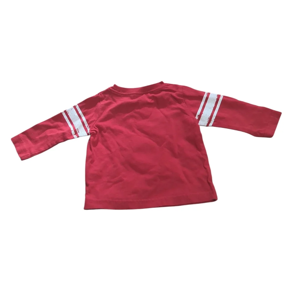 Carter's Red Long Sleeve Varsity Tee Size 6 Months.